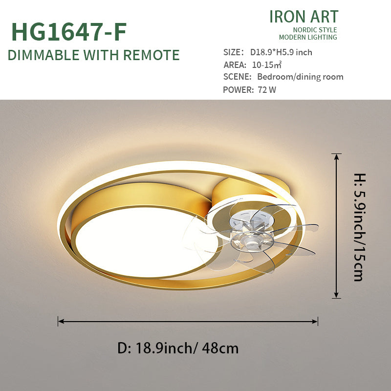 Nordic Light Luxury Simple Atmospheric Suction Fan Lamp GND Products