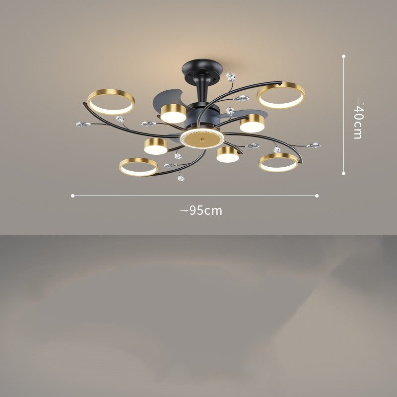 Living Room Nordic Luxury Intelligent APP Ceiling Fan Ceiling Light GND Products
