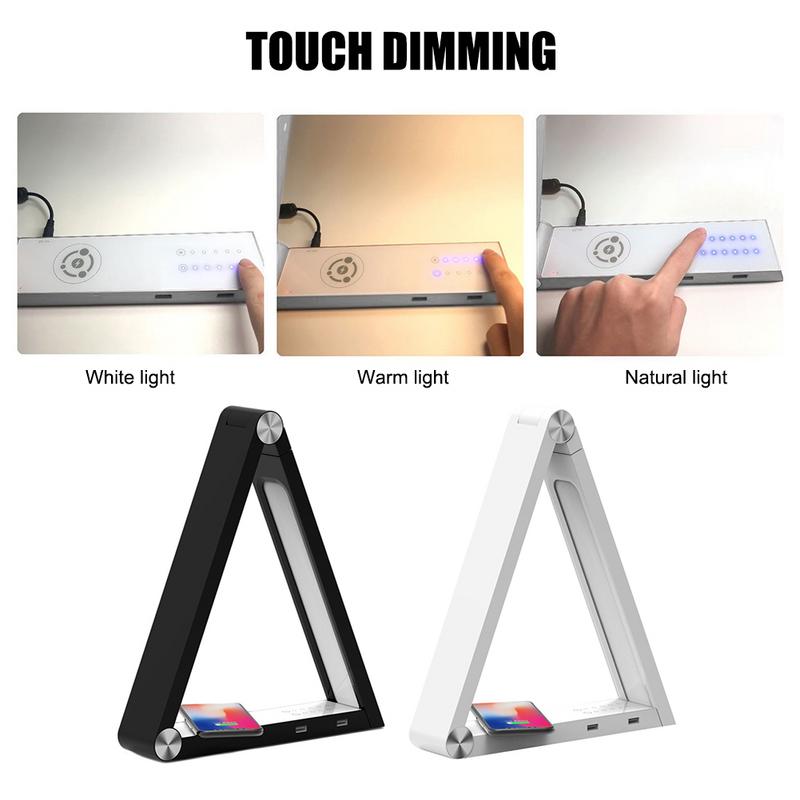 LED Triangle Table Lamp Wireless Charging Led Desk Lamps Rechargeable Table Lamps Smart Home Desk Art Light EU US UK Standard GND Products