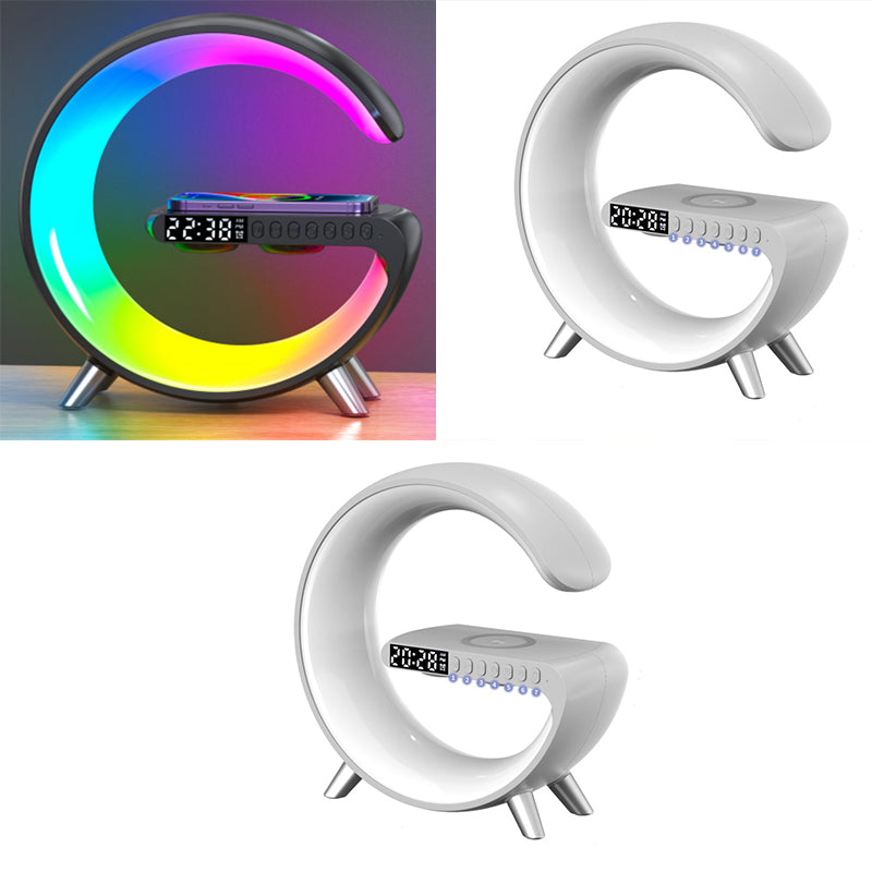 New Intelligent G Shaped LED Lamp Bluetooth Speake Wireless Charger Atmosphere Lamp App Control For Bedroom Home Decor GND Products