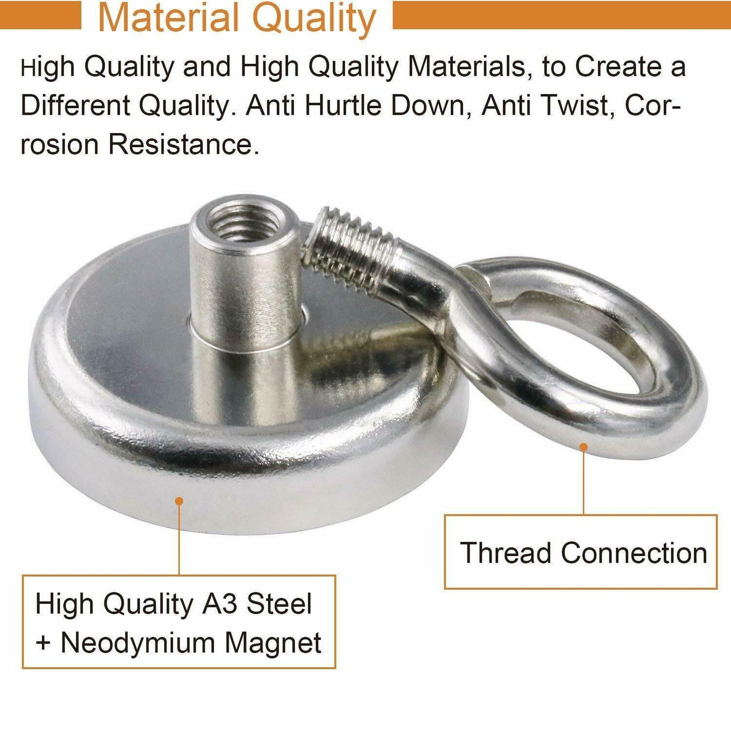Fishing Magnet with Lifting Ring Magnetic Retrieving Lake Treasure Hunt Collects GND Products