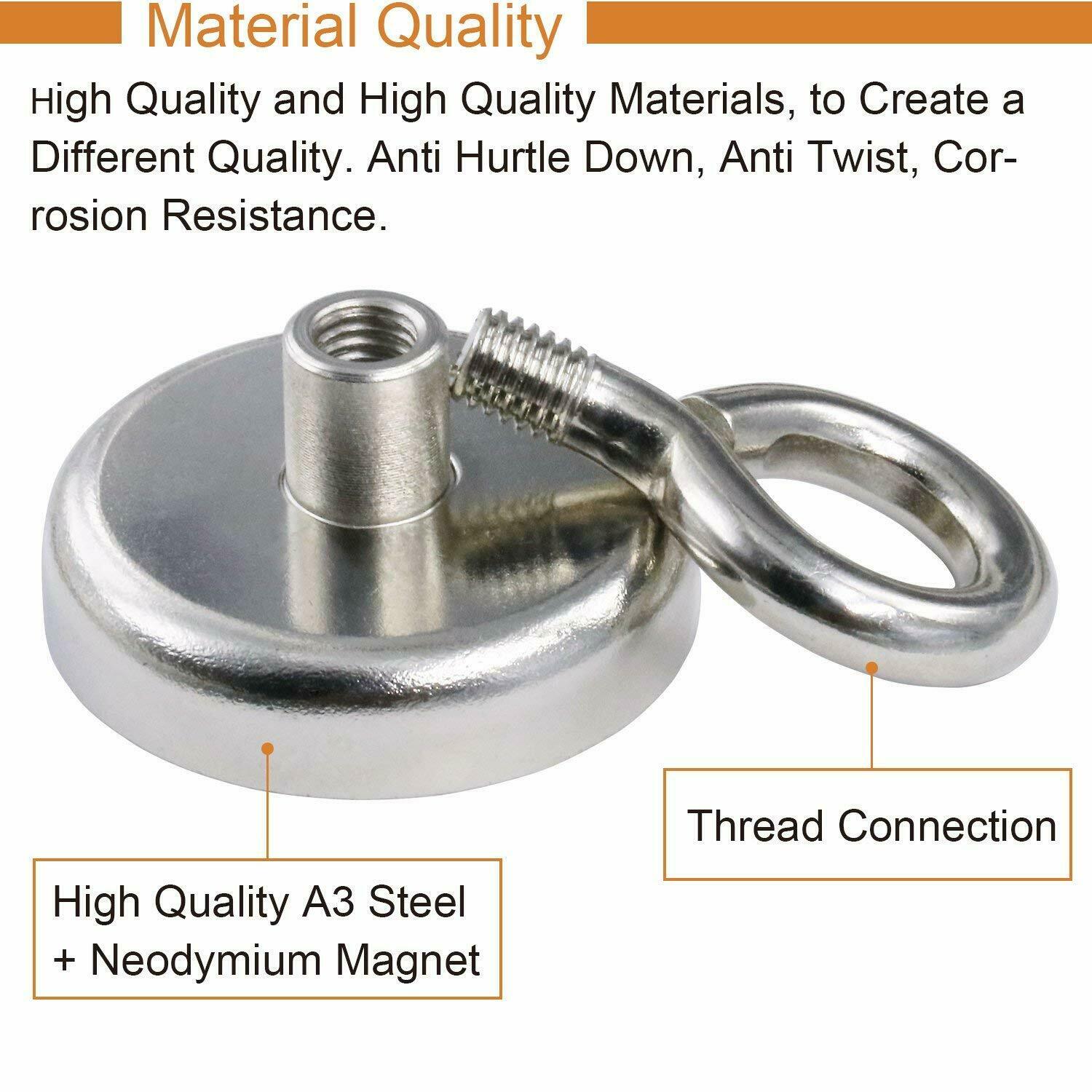Fishing Magnet with Lifting Ring Magnetic Retrieving Lake Treasure Hunt Collects GND Products