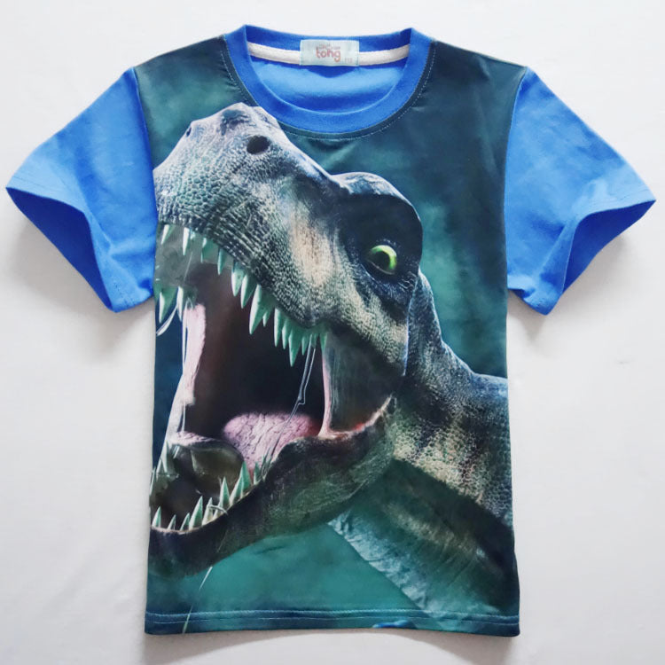 Round Neck Cartoon Boy Short Sleeve Saor Style