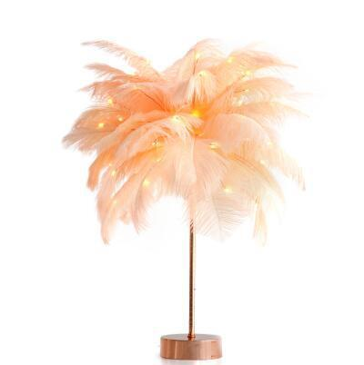 Feather Lamp Nordic Desk Lamp European-Style Bedroom Bedside Feather Table Lamp Night Light Table Lamp Decoration Modern GND Products