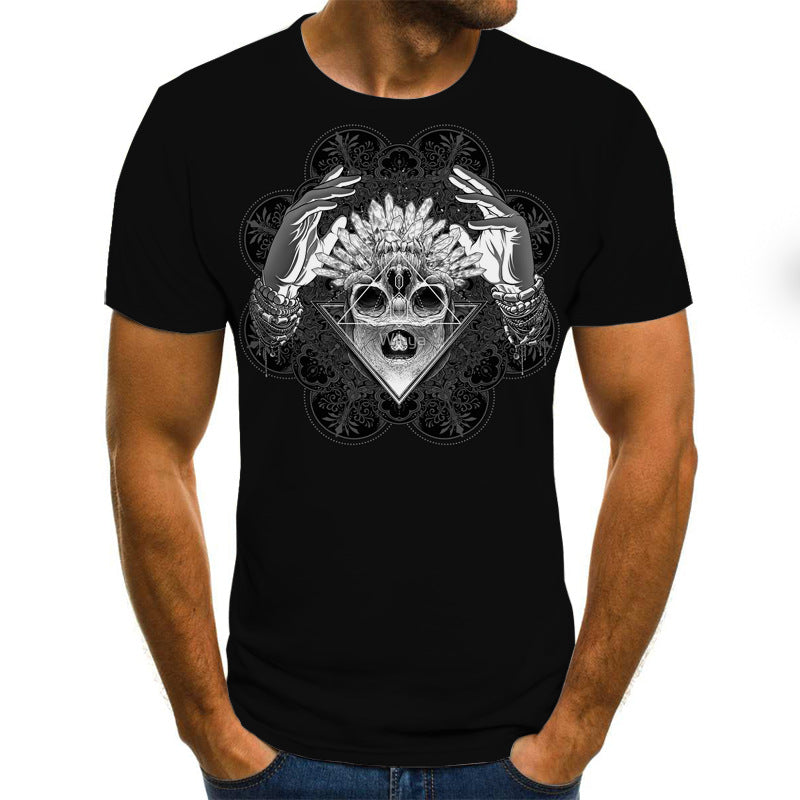 Printed 3DT Shirts Horror Skull Print Short Sleeve T-Shirts For Men And Women Saor Style
