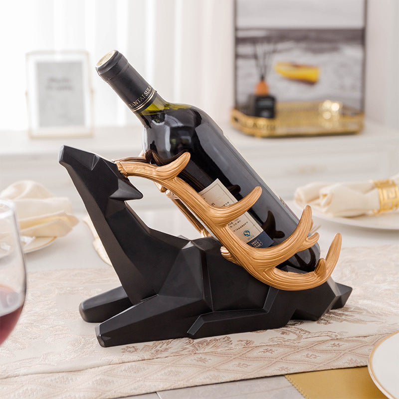 Nordic Light Luxury Wine Rack Deer Decoration Creative Wine Cabinet Dining Table Decoration GND Products
