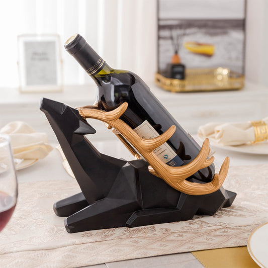 Nordic Light Luxury Wine Rack Deer Decoration Creative Wine Cabinet Dining Table Decoration GND Products