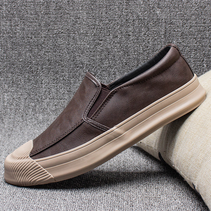 Mens Casual Leather Rubber Shoes Saor Style