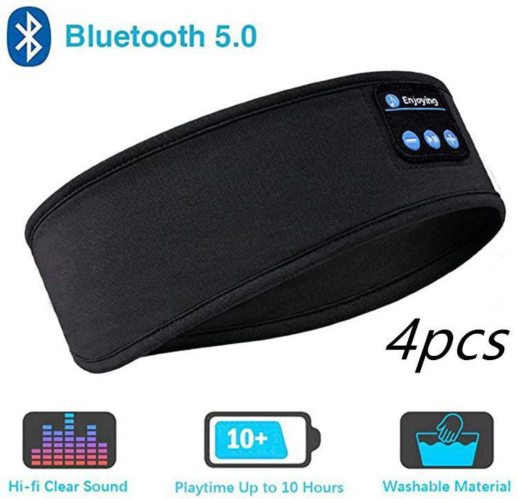 Wireless Bluetooth Sleeping Headphones Headband Thin Soft Elastic Comfortable Music Ear Phones Eye Mask For Side Sleeper Sports GND Products