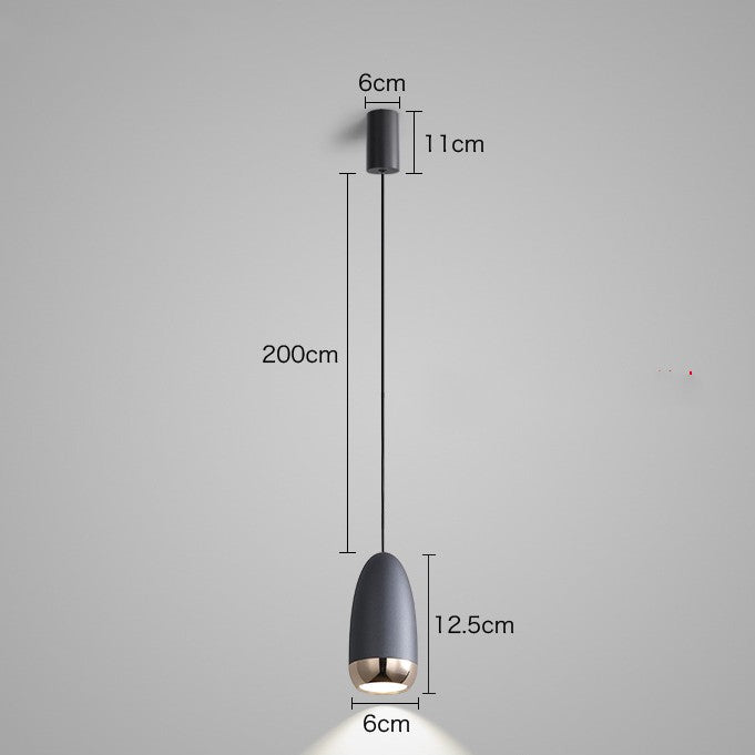 Net Celebrity Small Chandelier Led Creative Bullet Head Bedside Hanging Wire Lamp GND Products