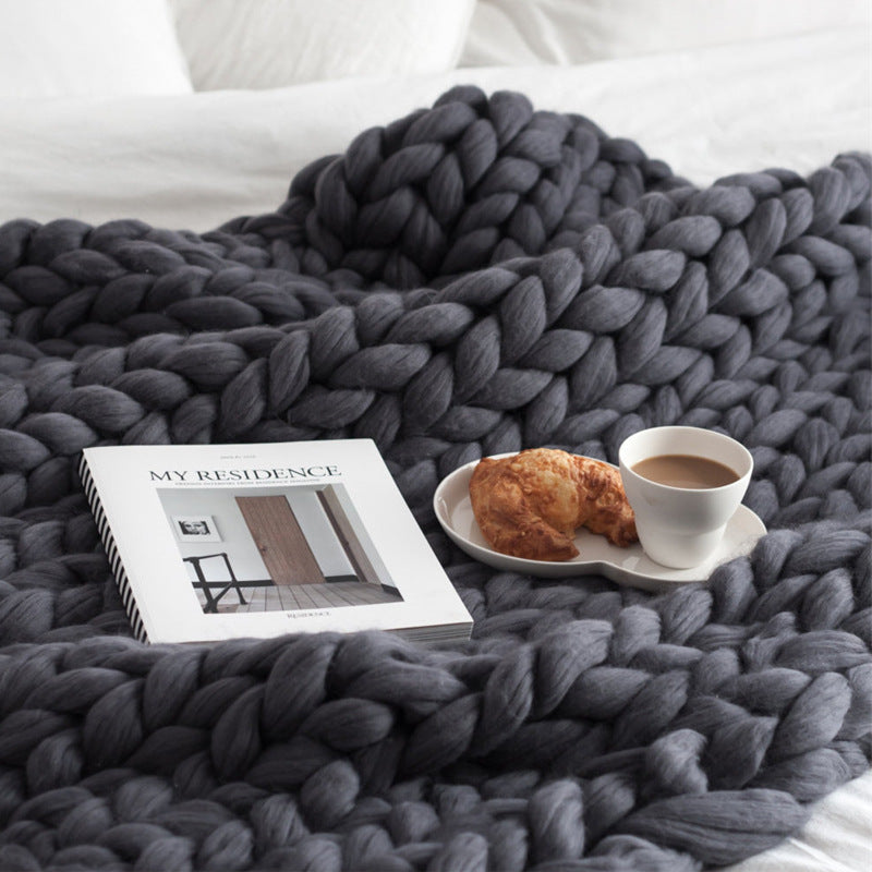 Nordic Thick Wool Hand-woven Blanket Saor Style