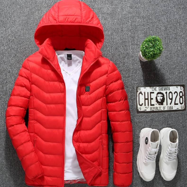 New Heated Jacket Coat USB Electric Jacket Cotton Coat Heater Thermal Clothing Heating Vest Men's Clothes Winter GND Products