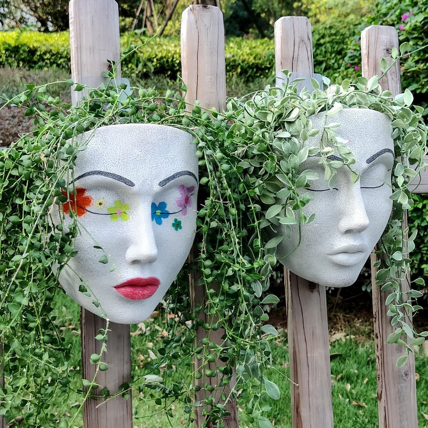 Garden Mask Flowerpot Desktop Wall
