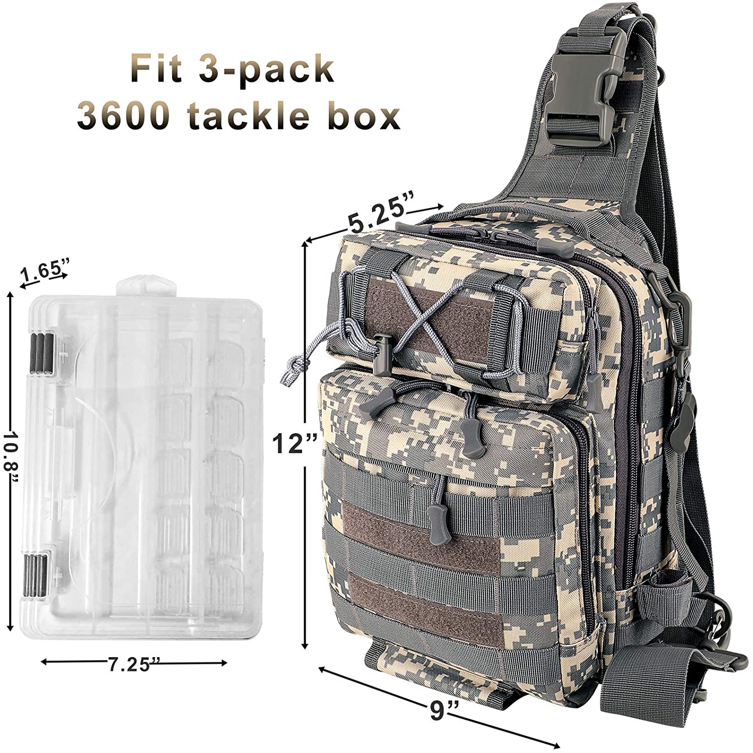 LUXHMOX Fishing Tackle Backpack Waterproof for Outdoor Gear Storage Amethyst Osage