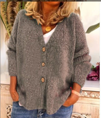Knitted Cardigan Sweater With Three Buttons Saor Style