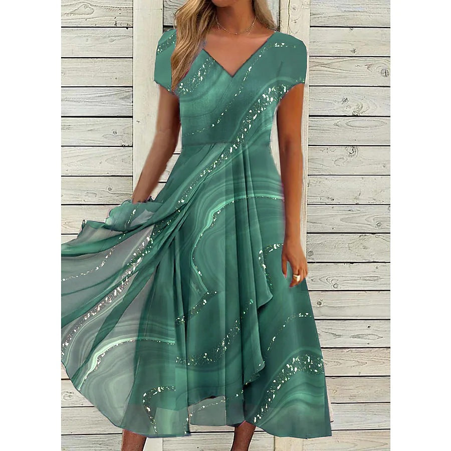 Women's Clothing Dress Urban Fashionable Knitted Stitching Saor Style