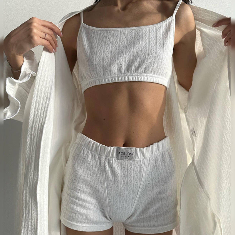 Summer Printed Camisole Shorts Pajamas Two-piece Set Saor Style