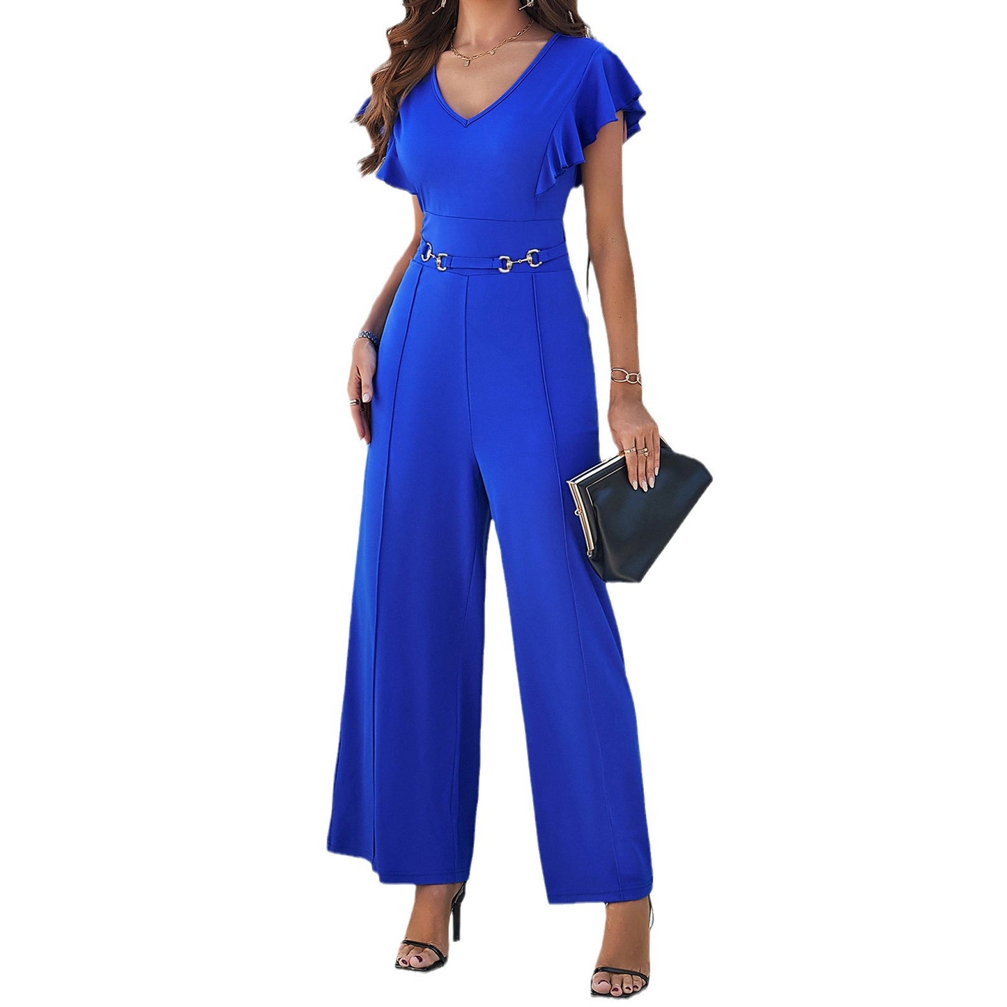 Spring And Summer Temperament Leisure Solid Color Slim Fit Bodysuit Saor Style