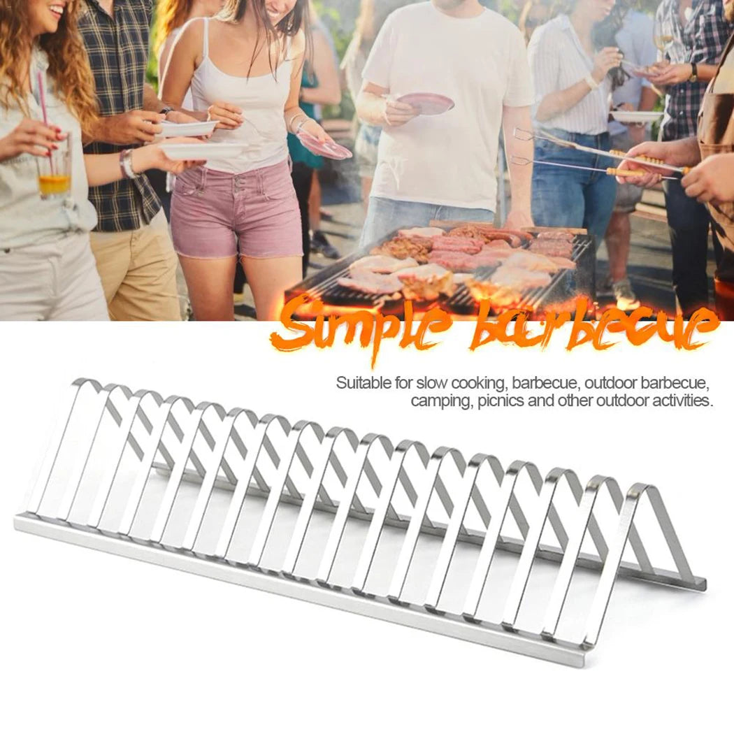 Stainless Steel Barbecue Meat Rib Rack Roasting Stand Outdoor BBQ AliExpress