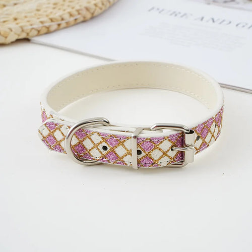 Pet Collar Lattice Sequins Luminous PU Leather Cat Collar Dog Collar AliExpress