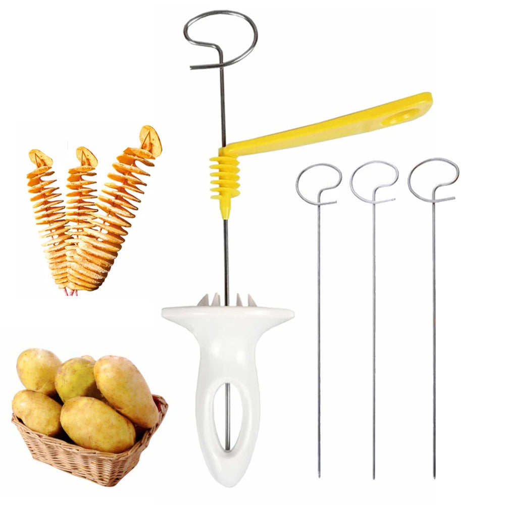 Spiral Potato Slicer Cutter Protable Rotating Potato BBQ Skewer AliExpress