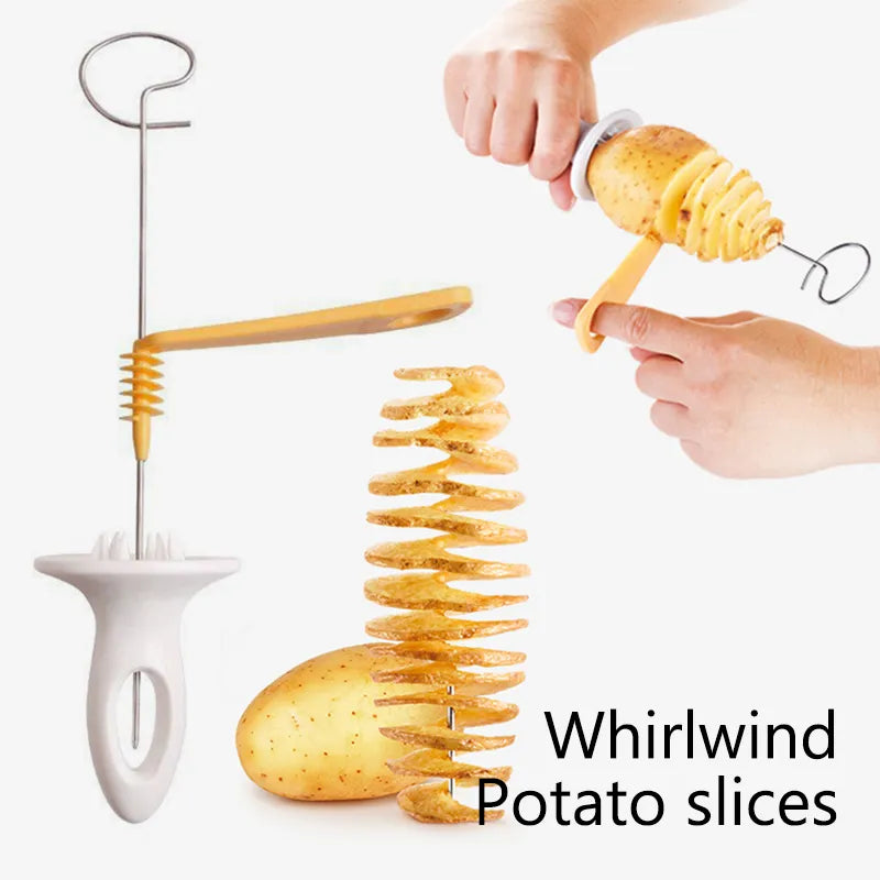 Spiral Potato Slicer Cutter Protable Rotating Potato BBQ Skewer AliExpress