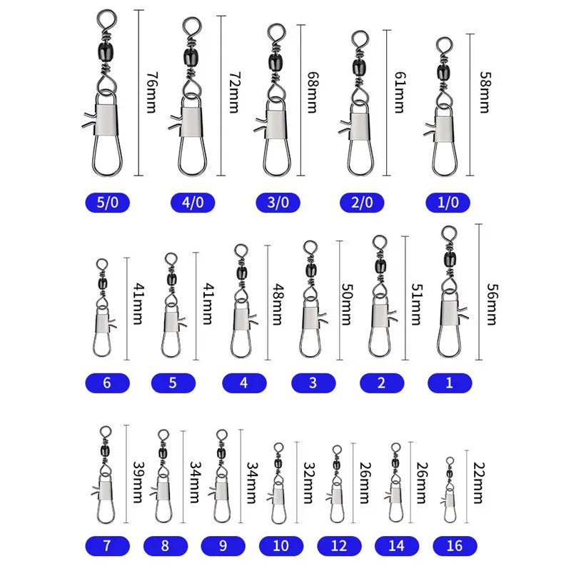 PRO BEROS 50Pcs/Lot Fishing Connector Pin Bearing Rolling Swivel AliExpress