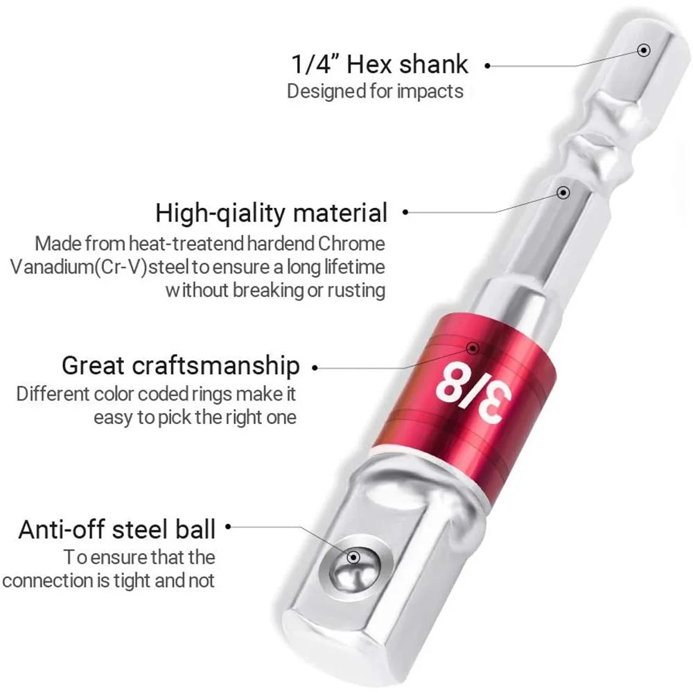 STONEGO 1PC/3PCS Hex Shank Drill Socket Adapter Set for Impact Driver AliExpress