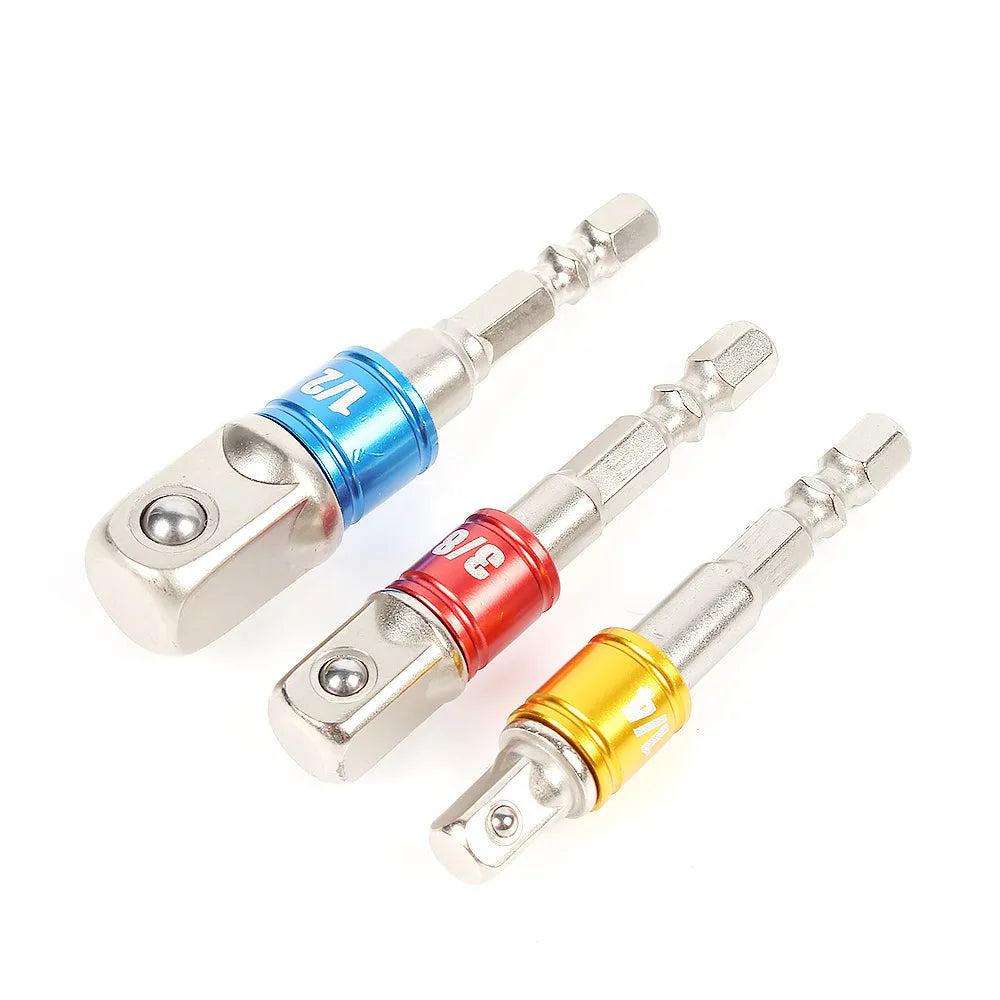 STONEGO 1PC/3PCS Hex Shank Drill Socket Adapter Set for Impact Driver AliExpress