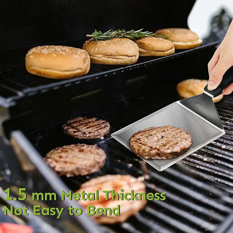 Stainless Steel Large Grill Spatula with Cutting Edges, Kitchen AliExpress
