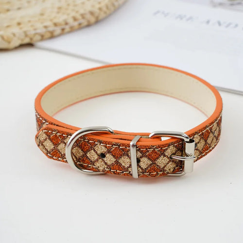 Pet Collar Lattice Sequins Luminous PU Leather Cat Collar Dog Collar AliExpress