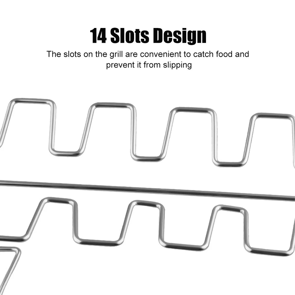 Upgraded BBQ Chicken Leg Wing Grill Rack 14 Slots Stainless Steel AliExpress