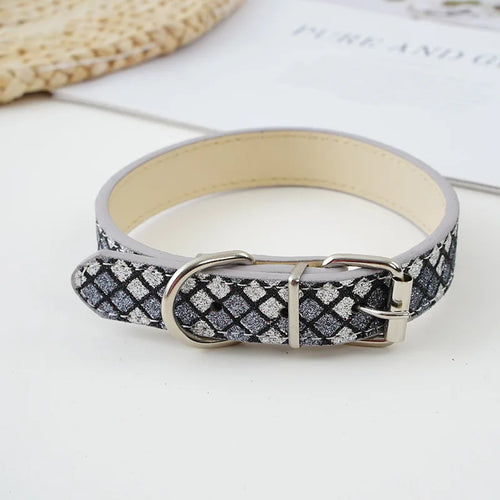 Pet Collar Lattice Sequins Luminous PU Leather Cat Collar Dog Collar AliExpress