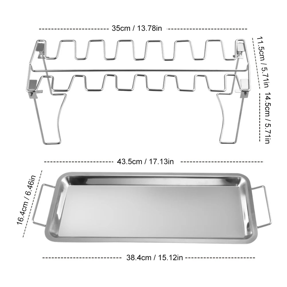Upgraded BBQ Chicken Leg Wing Grill Rack 14 Slots Stainless Steel AliExpress