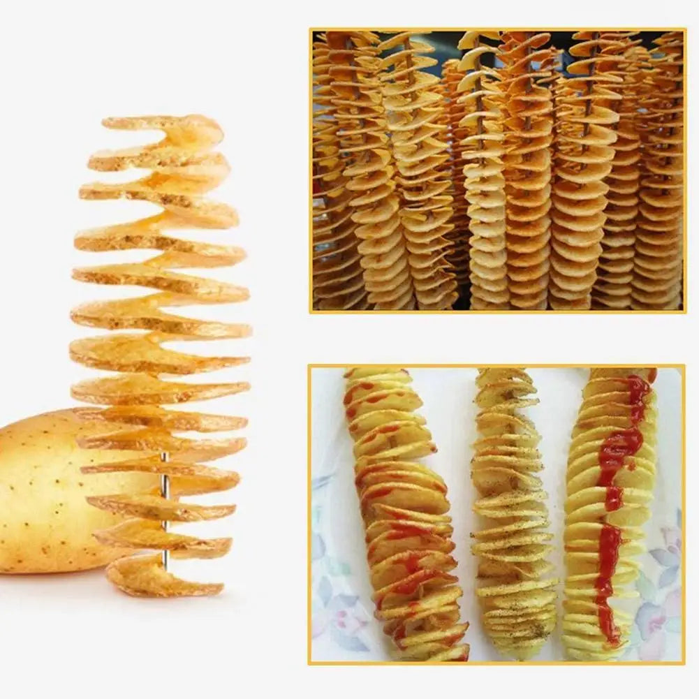 Spiral Potato Slicer Cutter Protable Rotating Potato BBQ Skewer AliExpress