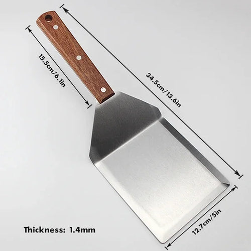 Stainless Steel Large Grill Spatula with Cutting Edges, Kitchen AliExpress