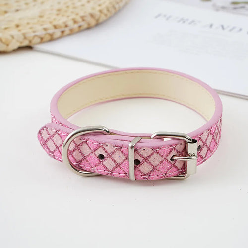 Pet Collar Lattice Sequins Luminous PU Leather Cat Collar Dog Collar AliExpress