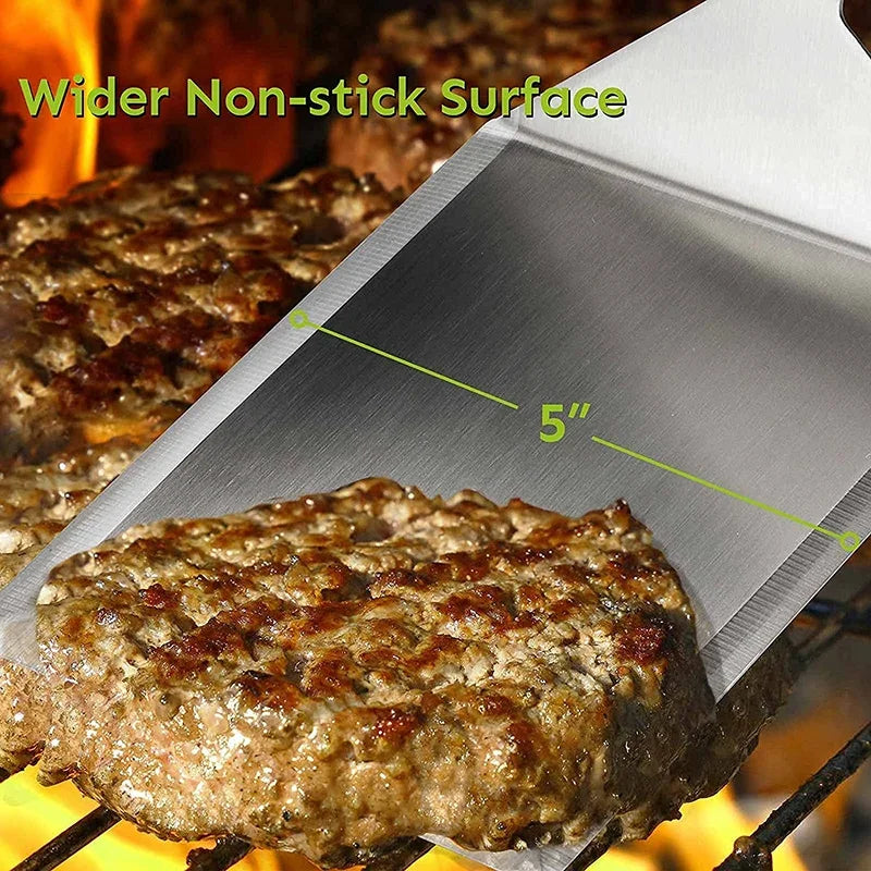 Stainless Steel Large Grill Spatula with Cutting Edges, Kitchen AliExpress