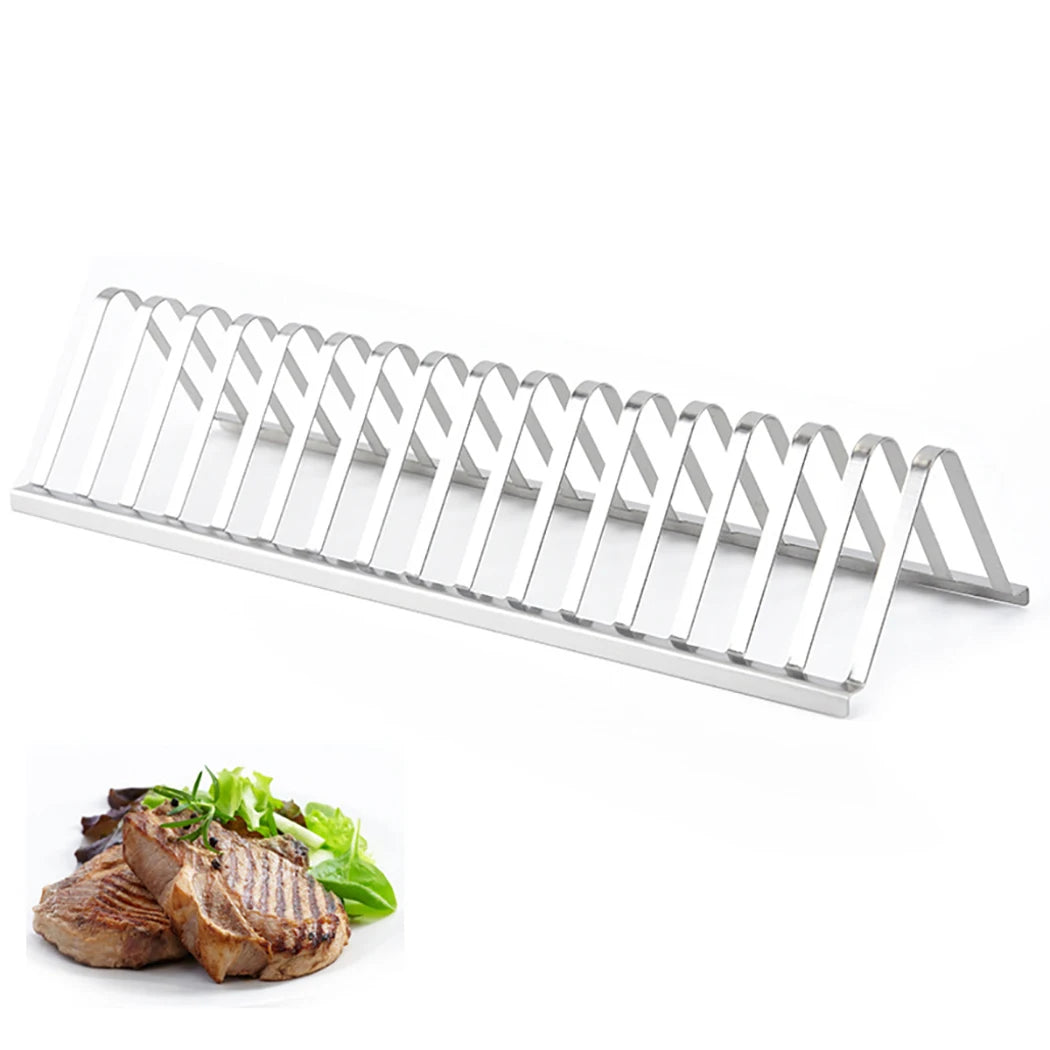 Stainless Steel Barbecue Meat Rib Rack Roasting Stand Outdoor BBQ AliExpress