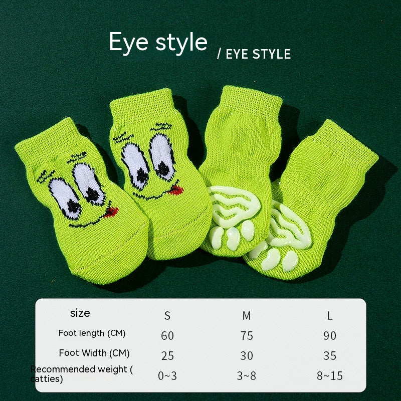 High Quality Non-slip Sole Socks Teddy Corgi Cat Supplies 4 Pack Saor Style