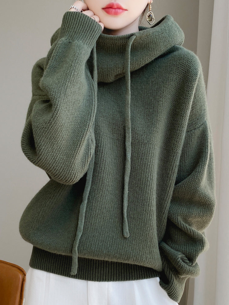 Idle Style Cashmere Knitted Sweater Skin-friendly Thermal Head Cover Top Saor Style