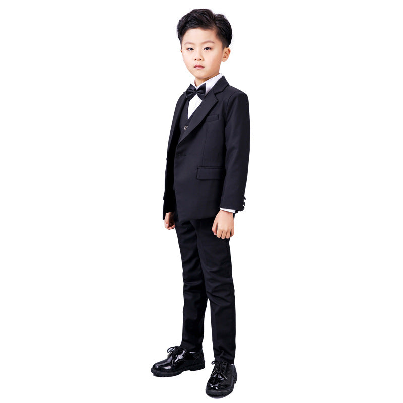 Children's Black Suit Boy Dress Suit Flower Girl Suit Wedding Show Saor Style