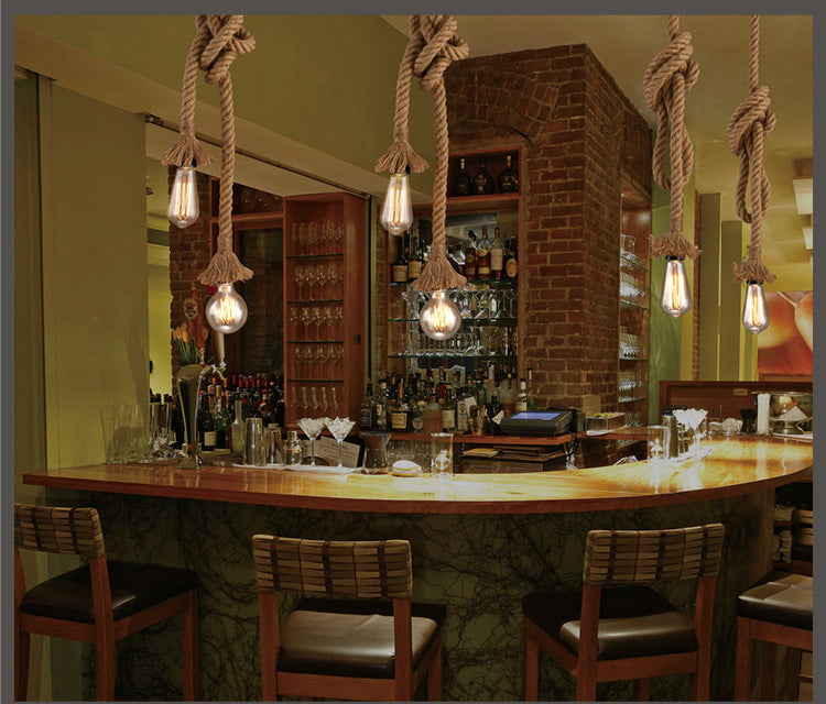 Coffee Shop Bar Hemp Rope Pendant Lamp GND Products