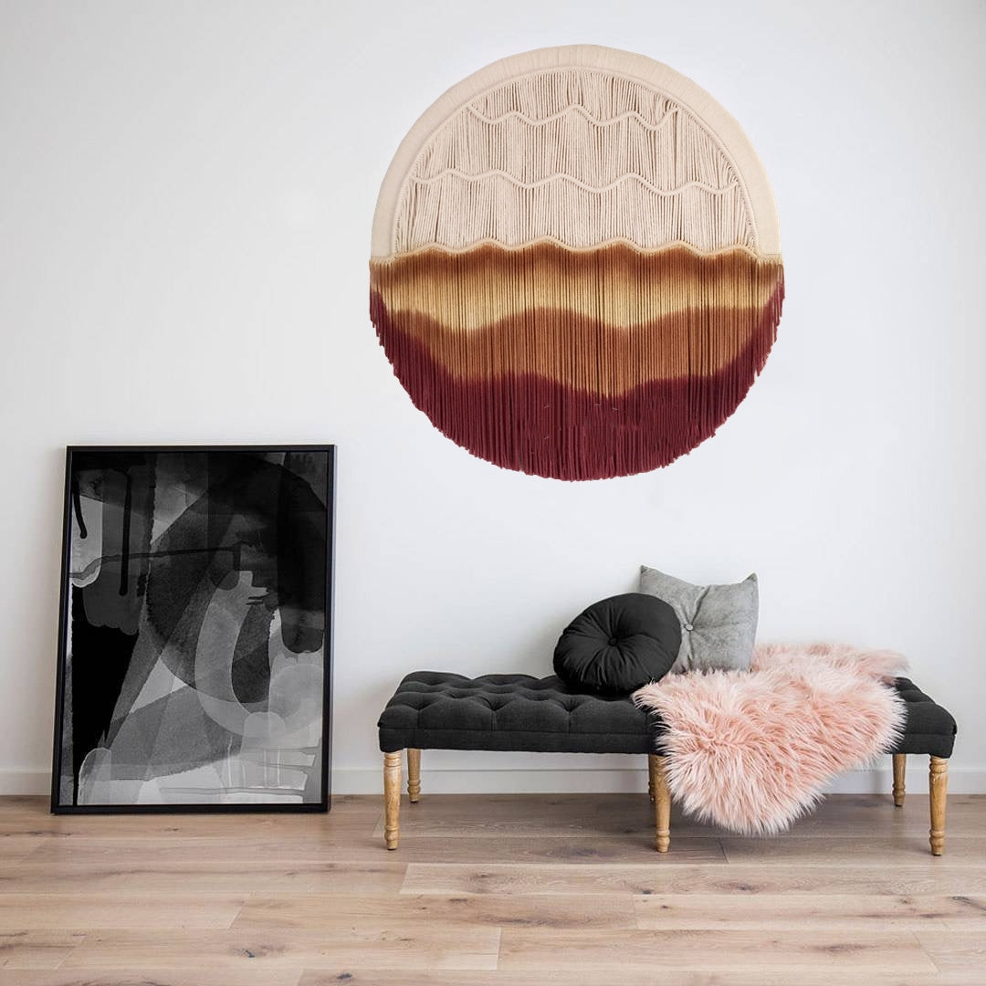Nordic Hand-dyed Woven Round Tapestry Saor Style