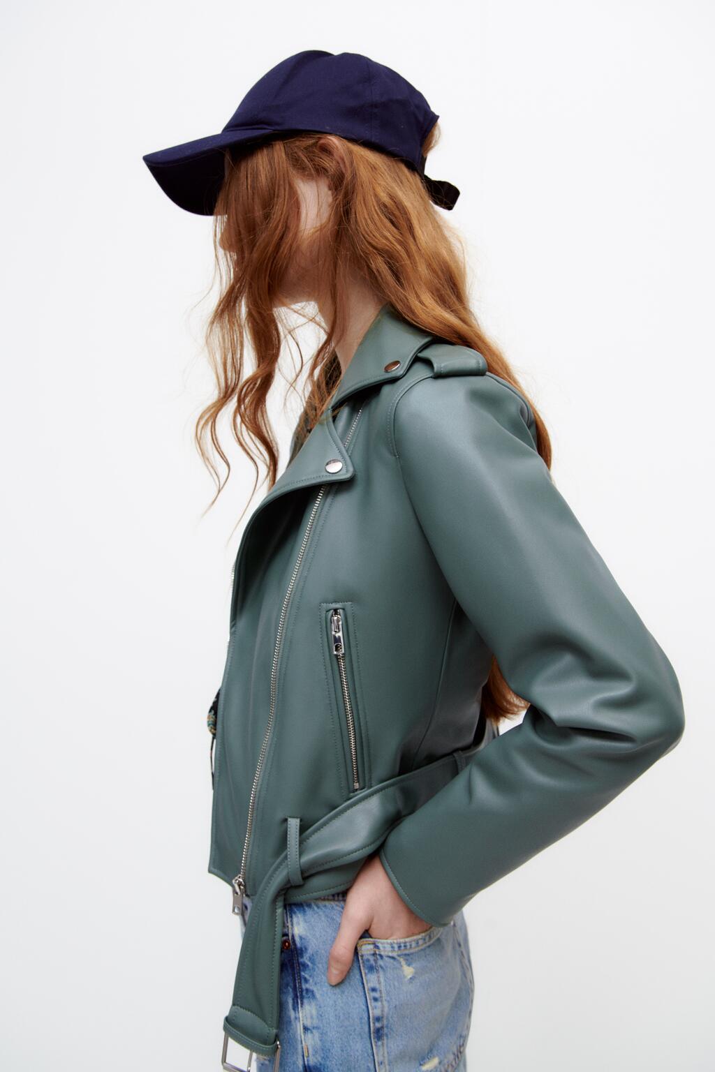 New Women's  Leather Motorcycle Jacket Saor Style