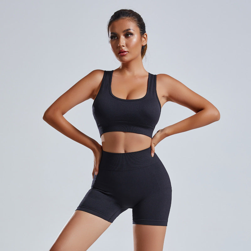 2pcs Yoga Set Women's Vest And Shorts Tracksuit Seamless Workout Sportswear Gym Clothing High Waist Leggings Fitness Sports Suits GND Products