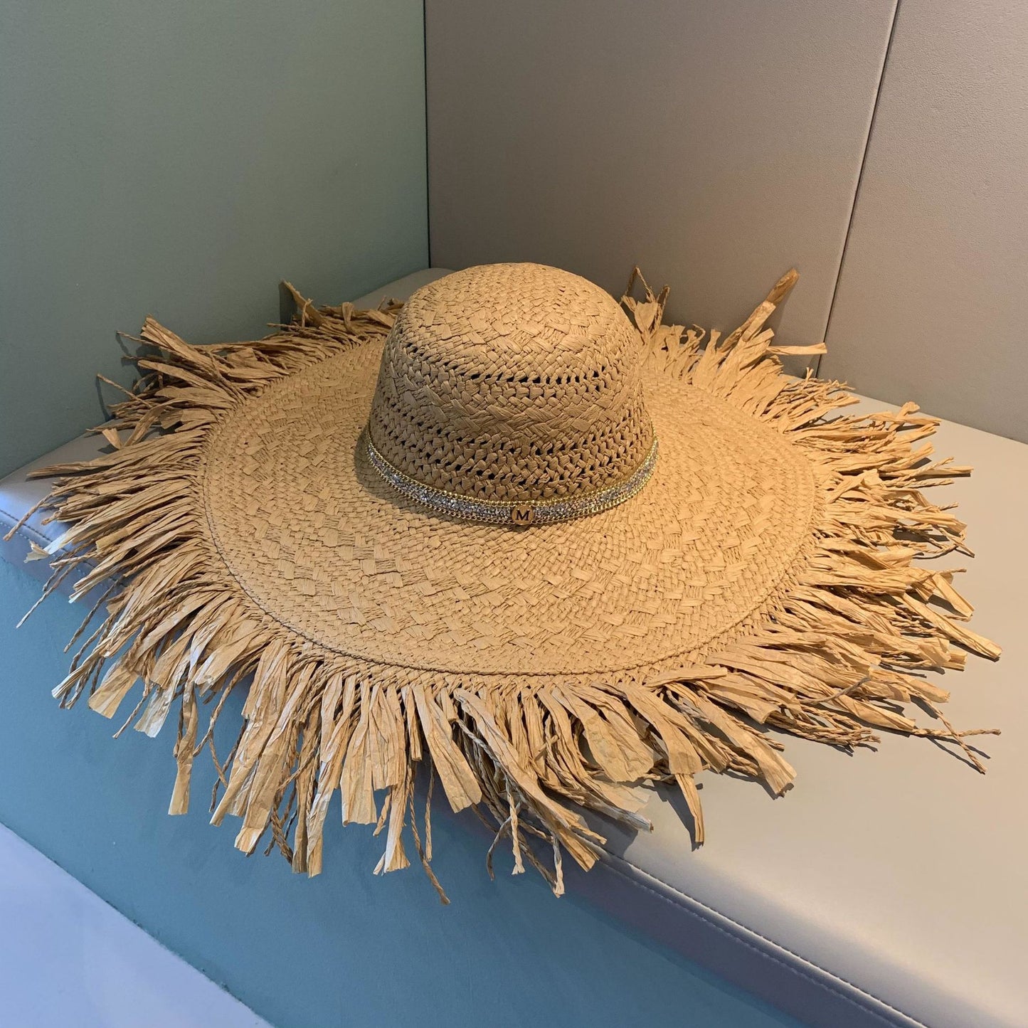 Straw Tassel Sun Hat With Wide Brim