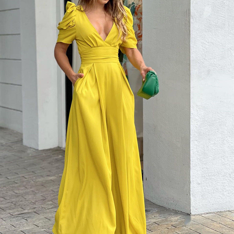 Fashion Elegant Plus Size Wide Legs Jumpsuit Saor Style