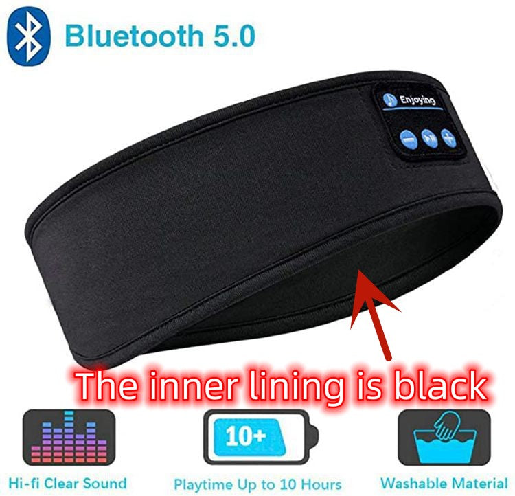 Wireless Bluetooth Sleeping Headphones Headband Thin Soft Elastic Comfortable Music Ear Phones Eye Mask For Side Sleeper Sports GND Products