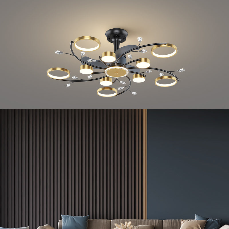 Living Room Nordic Luxury Intelligent APP Ceiling Fan Ceiling Light GND Products